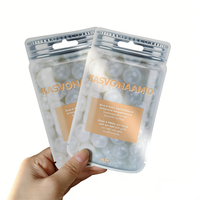 Sachet d'emballage personnalisé en PE avec fermeture éclair pour masques faciaux, qualité alimentaire, cosmétique, refermable, pour crème contour des yeux, OEM ODM, vente en gros