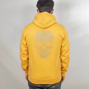 Sweat à capuche surdimensionné personnalisé en coton mélangé, streetwear automne-hiver avec strass thermiques brillants, sweat-shirts basiques - Product Image 2