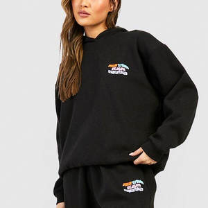 Nuevo diseño de ropa de invierno de dos piezas para correr Puff estampado chándal/ropa de calle informal Color sólido mujeres chándales - Product Image 5