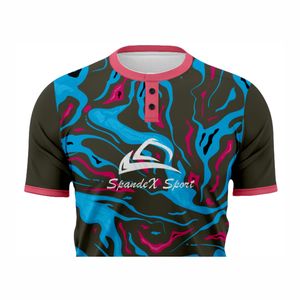 Haute qualité personnalisé imprimé Logo Baseball pull maille hommes uniforme deux boutons respirant séchage rapide 100% Polyester - Product Image 3