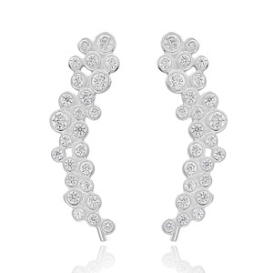 CZ Stone Shape <b>Ear</b> <b>Cuff</b> Design Silver <b>Earring</b> Turkish Wholesale Handcrafted 925 Sterling Silver Turkish Jewelry - Product Image 1