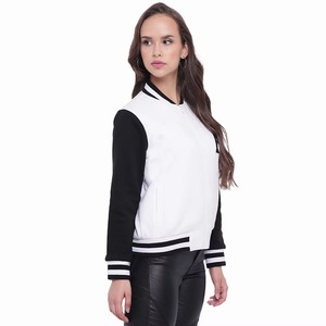 Chaqueta Universitaria de Cuero de Alta Calidad con Mangas en Color de Contraste, Transpirable, Hecha a Medida para Mujer, Modelo 2026 - Product Image 5