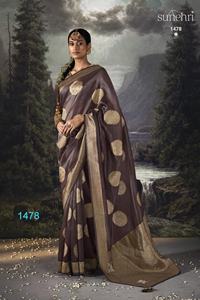 Latest Designer Pure Organza Saree with Zari Weaving Work by Fab Zone <b>Indian</b> & <b>Pakistani</b> <b>Clothing</b> - Product Image 5
