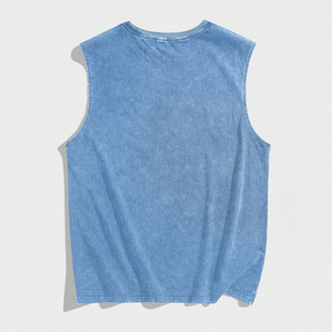 Camiseta sin mangas de alta calidad para hombre, ropa de calle con logotipo personalizado al por mayor, chaleco de moda de algodón 100% para hombre - Product Image 2