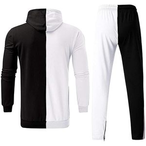 Venta al por mayor logotipo personalizado hombres XL talla grande cárdigan sudadera chándal alta calidad 100% algodón primavera otoño Color bloqueo - Product Image 5