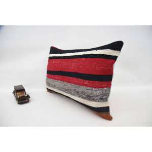 Almohada de lana Kilim Multicolor de 16x24 pulgadas, Alfombra tejida, estilo acento, sala de estar portátil para, dormitorio, cuadrado, espuma Vintage, hogar, Navidad - Product Image 4