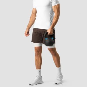 High Quality Men's Reflective <b>Shorts</b> 2 in 1 Safety Features for Night Runs with Inner <b>Compression</b> Liner - Product Image 4