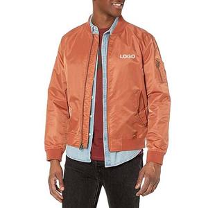 Chaquetas de bombardero de béisbol de alta calidad OEM diseño de logotipo personalizado cremallera cuello alto chaqueta de béisbol universitaria informal para hombres - Product Image 1