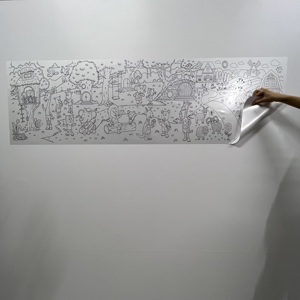 Calcomanía de pizarra blanca de borrado en seco para niños reutilizable, Material de poliestireno duradero, pintura de animales reutilizable, actividad, electricidad estática - Product Image 3