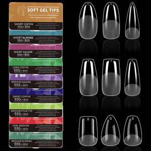 Puntas de <span class=keywords><strong>Uñas</strong></span> <span class=keywords><strong>Acrílicas</strong></span> Rectas, Cobertura Total, <span class=keywords><strong>Uñas</strong></span> Postizas a Presión para Salón o Arte de <span class=keywords><strong>Uñas</strong></span> DIY - Product Image 2