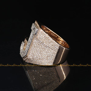 Gorgeous Round And Baguette Cut original Moissanite Diamonds Iced Out Hip Hop J Initial Luxury Anillo de plata esterlina 925 para hombres - Product Image 4