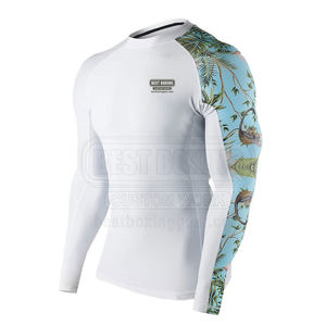 Camisa de compresión de manga larga Plain Fitness Rash Guard Diseño personalizado Rash Guard para hombres 100% Poliéster - Product Image 2
