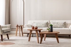 โต๊ะกาแฟทรงตัว D ไม้โอ๊ค เฟอร์นิเจอร์สไตล์สแกนดิเนเวียน โต๊ะเตี้ย ดีไซน์เรียบง่าย - Product Image 5