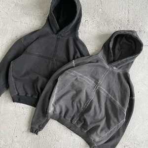 El mejor producto 80% Algodón y 20% poliéster con capucha lavada con ácido para hombres y sudaderas con capucha de gran tamaño personalizadas - Product Image 5