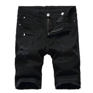 Short en jean 100% coton pour hommes Short en jean d'été à la mode avec boutons à la taille Anti-rides Vente à chaud Style de rue - Product Image 1