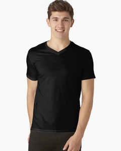Camiseta de Verano para Hombre, 100% Algodón, Corte Regular, Cuello en V, Frente Liso, Manga Regular, Transpirable, Ecológica, de Secado Rápido, Informal - Product Image 1