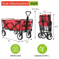 Chariot de plage pliable de grande capacité pour le camping, personnalisé, à usage intensif, pour le jardinage et l'extérieur