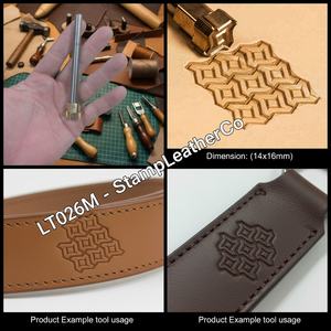 LT026M Sello de cuero Geométrico 3D Diseño de azulejos Artesanías de cuero hechas a mano - Product Image 1