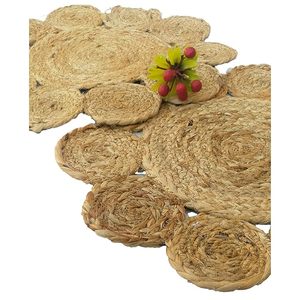 Napperon en jute tressé naturel design rond pour table centrale pour mariages fêtes du nouvel an et autres occasions - Product Image 2