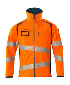 Chaqueta Softshell larga de invierno para hombre, soporte bordado, cremallera reflectante fluorescente, estilo de calle, servicio OEM disponible - Product Image 2