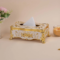 Boîte à mouchoirs de luxe en alliage, faite à la main, style américain, couleur/taille/logo personnalisables, faible MOQ, pour salons, cafés, hôtels