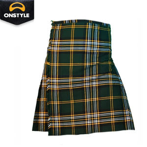 Kilt traditionnel des Highlands, en acrylique solide, de haute qualité, tartan écossais pour hommes, vêtements de fête, couleur personnalisée - Product Image 3