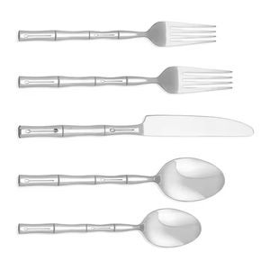 Hermoso juego de cubiertos, cubiertos pulidos con espejo con logotipo personalizado, diseño de diamante de estrella martillada plateada, ideal para cubiertos de hotel y boda - Product Image 1