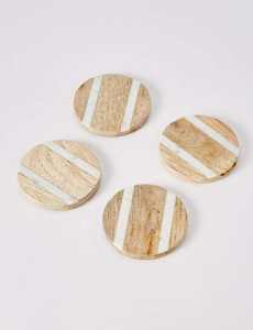 New Arrival Wood Resin Drinking <b>Coasters</b> <b>Set</b> of 4 Creative Design Tea Cup <b>Coasters</b> Table Mats Classic Style Wood Resin <b>Coasters</b> - Product Image 3