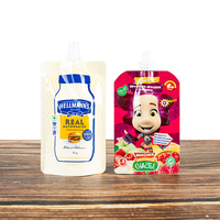 8oz 100 sachets de stockage de lait maternel PE congélateur autoportant sacs en plastique alimentaire bec verseur facile 100% eau minérale