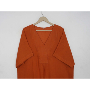 ชุดเดรสยาวปานกลางสไตล์โบฮีเมียน ผ้าฝ้ายแท้ ลายบล็อกพิมพ์ แขนยาว สไตล์เกาหลี สวมใส่สบาย เป็นมิตรกับสิ่งแวดล้อม งานฝีมืออินเดีย ชุดสวยสง่าสำหรับฤดูร้อน - Product Image 2