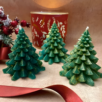 Bougies Artisanales en Cire de Soja Écologiques en Gros, Fortement Parfumées à la Vanille, Mini Sapin de Noël, Décoration d'Intérieur pour Halloween et Bars