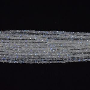Perles de pierre de lune blanche Mehrajudin Gems, facettées et rondelées, de la région du Rajasthan, certifiées par un tiers - Product Image 1