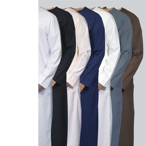 Tela de algodón de alta calidad, Ropa Étnica islámica árabe, Túnica transpirable para hombres, Thawb Jubba, manga corta, Thobes étnicos, venta al por mayor - Product Image 6