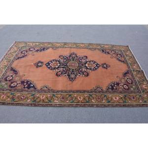 Alfombra turca clásica marrón verde Vintage 4,9X7,9 pies Patchwork tejido plano lana con respaldo de látex para decoraciones de sala de estar - Product Image 3