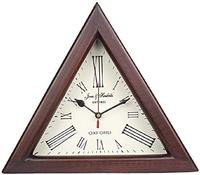 Calvin Handicraft Horloge de table nautique de 12 pouces, à énergie solaire, en forme de triangle doré, design Art Déco, avec verre plat à longue durée de vie