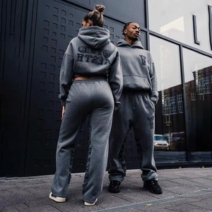 Pakistan Supplier Premium Quality Sweatsuit Printed Sweatsuit 100% Cotton Sweatsuit Pullover Zipper Hoodie And Stacked <b>Pant</b> - Product Image 6