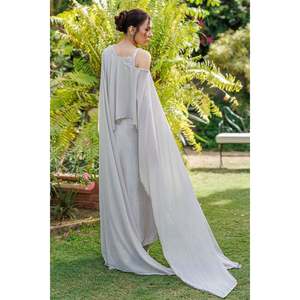 Chiffon <b>Blazer</b> and Top <b>Set</b> with Button and Print Breathable Fitness Wear Size XL - Product Image 6