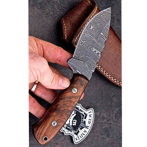 Couteau de chasse Damas fait à la main personnalisé avec du bois de ronce de noyer noir exotique pour le camping et le bricolage Support OEM disponible - Product Image 4