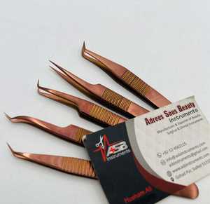 แหนบต่อขนตาสีโรสโกลด์ด้าน สแตนเลส สกรีนโลโก้ตามสั่ง จับถนัดมือ บริการ OEM - Product Image 2