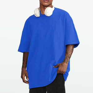 Custom Logo Men <b>Tshirt</b> Heavyweight Cotton 260gsm Rib CrewNeck Drop Shoulder Oversized Streetwear T-shirt for men - Product Image 2