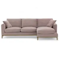Canapé d'angle 3 places en cuir véritable de style européen avec rembourrage en éponge pour salon