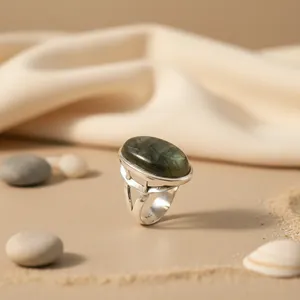 "<b>Labradorite</b> Statement <b>Ring</b> for Women-925 Silver Fine Jewelry" - Product Image 2