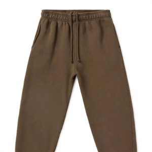 Men's Brown Cotton Sweatpants <b>Elastic</b> Waist Drawstring Casual Joggers Side Pockets Midweight Autumn Wear - Product Image 4