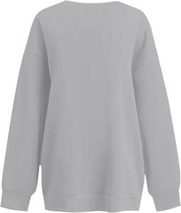 Jersey de algodón con estampado de pantalla, Sudadera con capucha de gran tamaño y pantalones de chándal, Top corto, sudaderas con capucha, sudadera de cuello redondo para mujer - Product Image 2