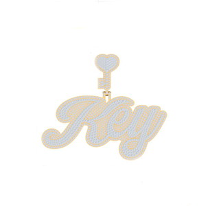 Pendentif et breloque de luxe en moissanite or 14 carats E Color Brilliant Cut VVS2 High Clarity Premium Unisex Party Hip Hop Jewelry - Product Image 2