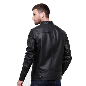 Chaqueta de Cuero y Lona de Diseño Único y la Mejor Calidad para Hombre, con Cuello Alto, Logotipo Frontal, Impermeable y Ligera - Product Image 3