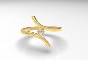 แหวนหมั้นเพชรโมอิสซาไนต์ทรงคลาสสิกประดับเงินแท้ 925 น้ำหนัก 0.03 กะรัต ดีไซน์เรียบหรูสำหรับผู้หญิง สวมใส่ในงานแต่งงานหรือเป็นแหวนแทนคำมั่นสัญญา - Product Image 2