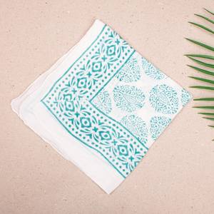 Bandana en coton bohème à imprimé en blocs, écharpe unisexe, bandeau de plage - Product Image 2