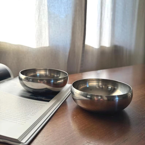 Textured Stainless Steel Raised Bowl For Stylish Dining Display - Product Image 1