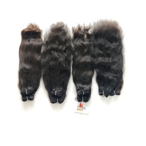 Venta al por mayor 100% Virgin Bundle Raw Indian Color Natural Hair Black Women Máquina barata Extensiones de cabello humano de onda profunda de doble trama - Product Image 3